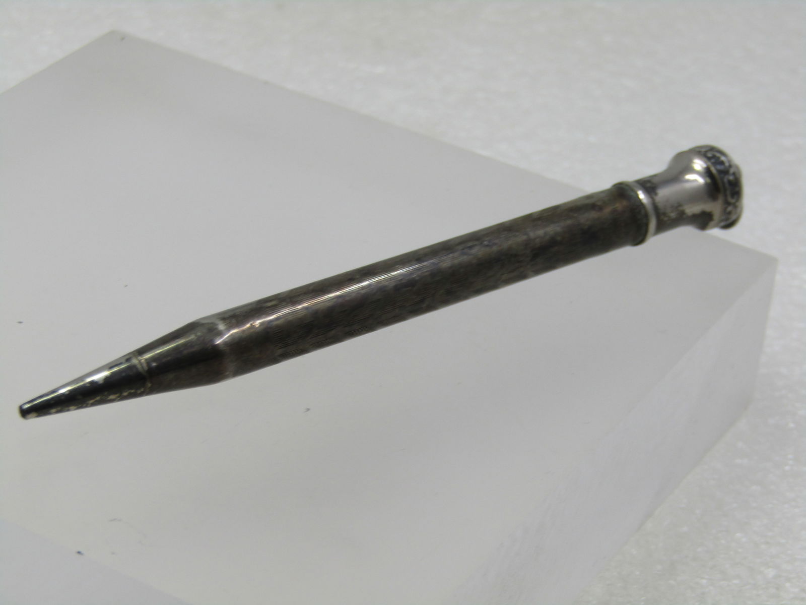 Vintage Silver Plated Mechanical Pencil Pendant 4.25" - 7