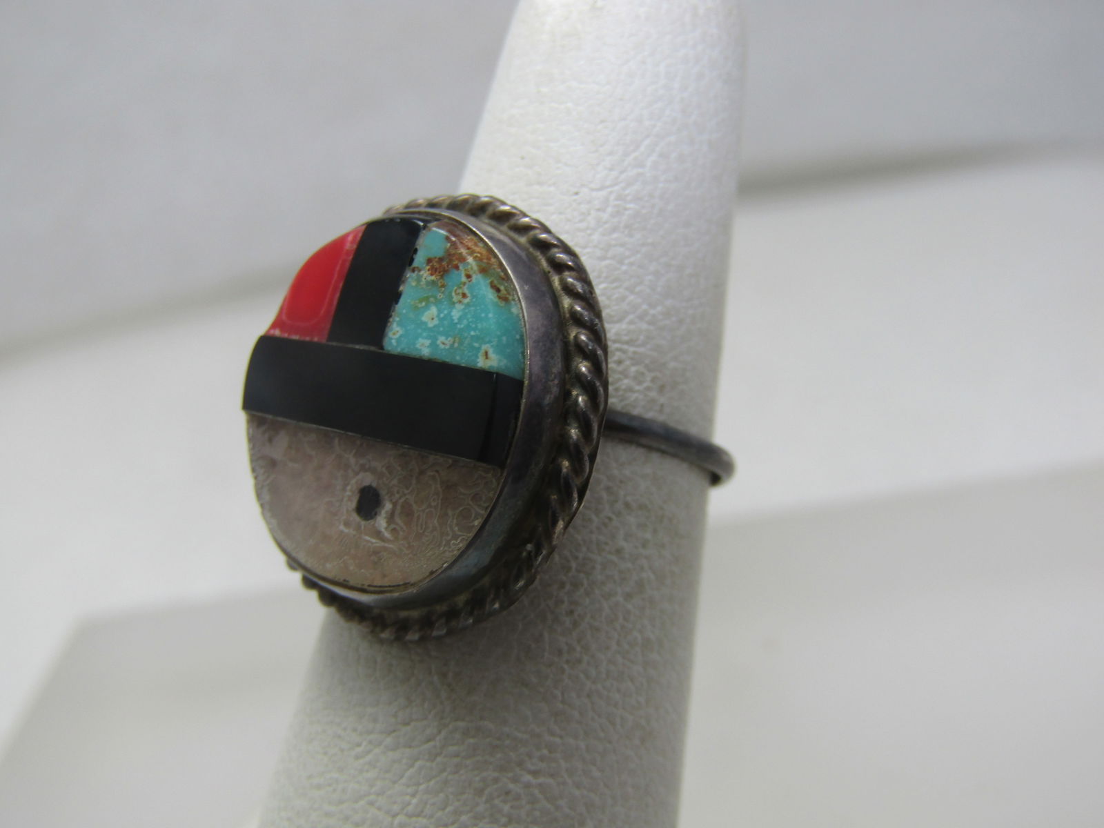 Vintage Sterling Zuni Sunface Ring (for repair), Sz. 8.5 - 2