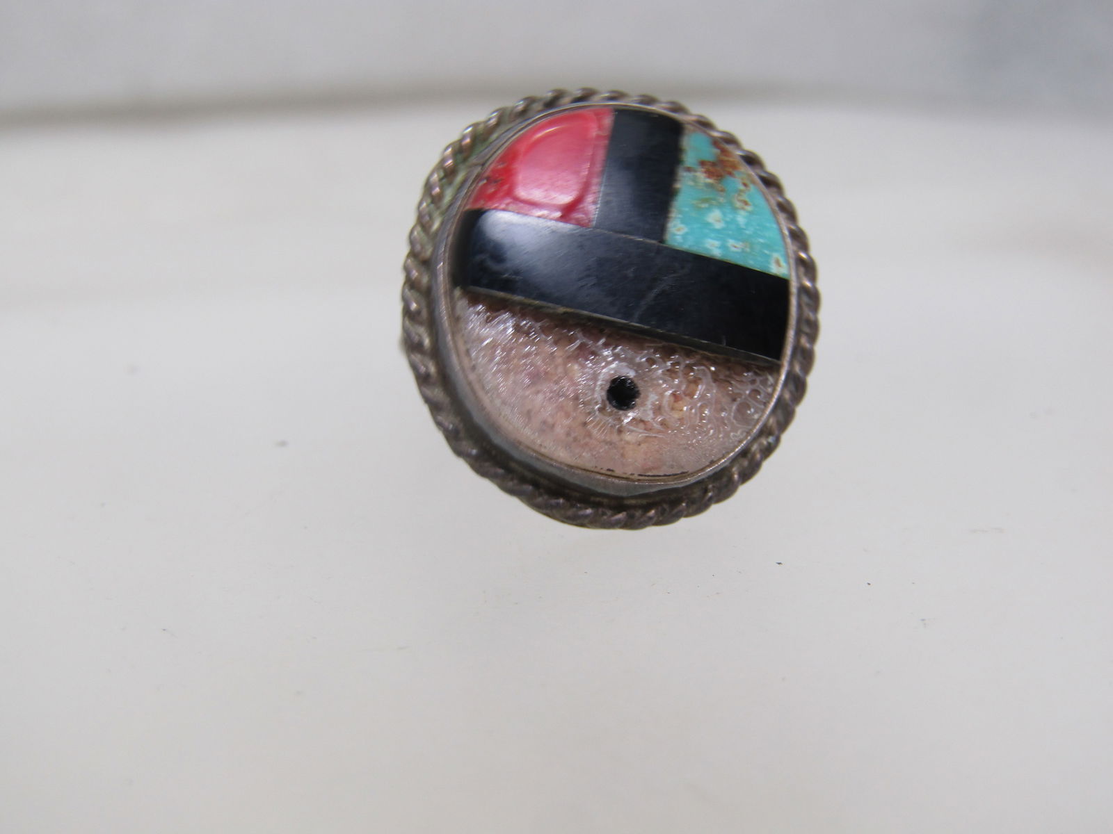 Vintage Sterling Zuni Sunface Ring (for repair), Sz. 8.5 - 3