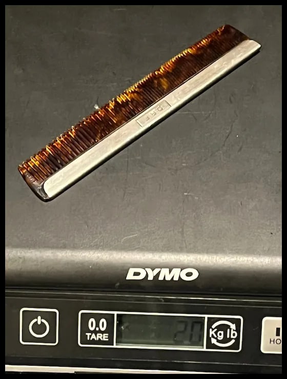 Vintage Sterling Silver Silver Comb- Engraved D.R.F - 4