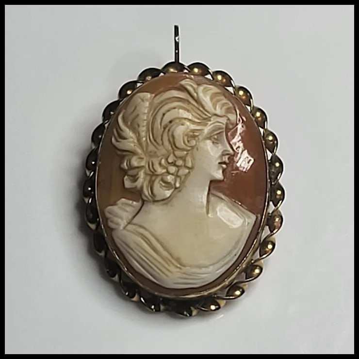 Vintage Gold Filled Cameo Brooch/Pin/Pendant - 2
