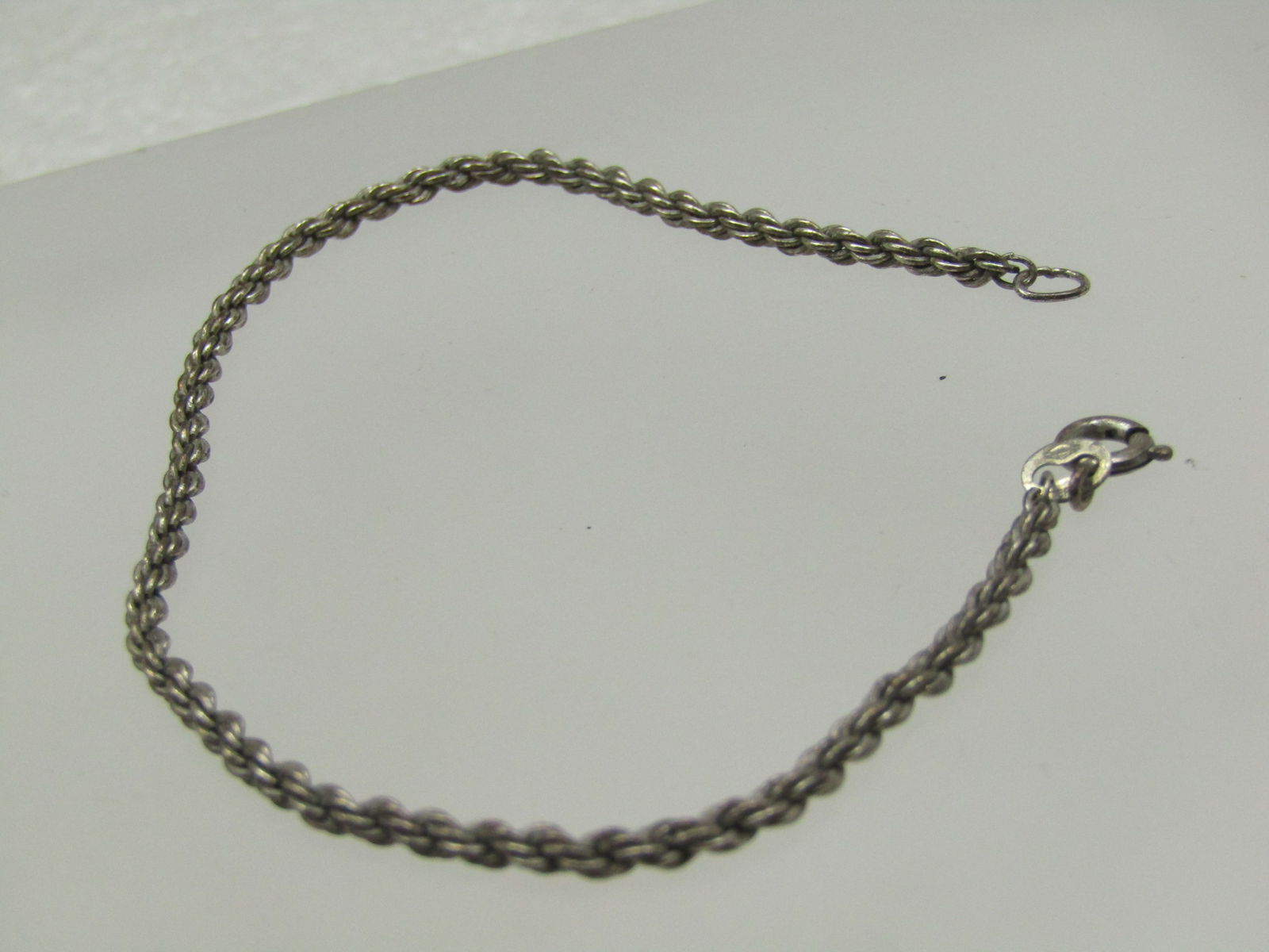 Vintage Sterling Twisted Rope Bracelet, 7" , 2.5mm, Unisex (1 of 4)
