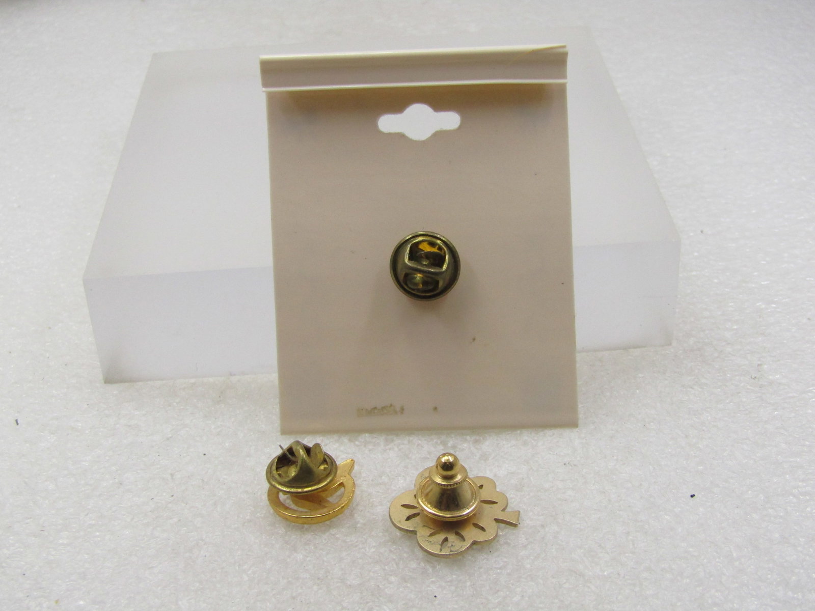 3 Vintage Bird Tack Pins, Crystal & Gold Tone, 1980's-1990's - 5