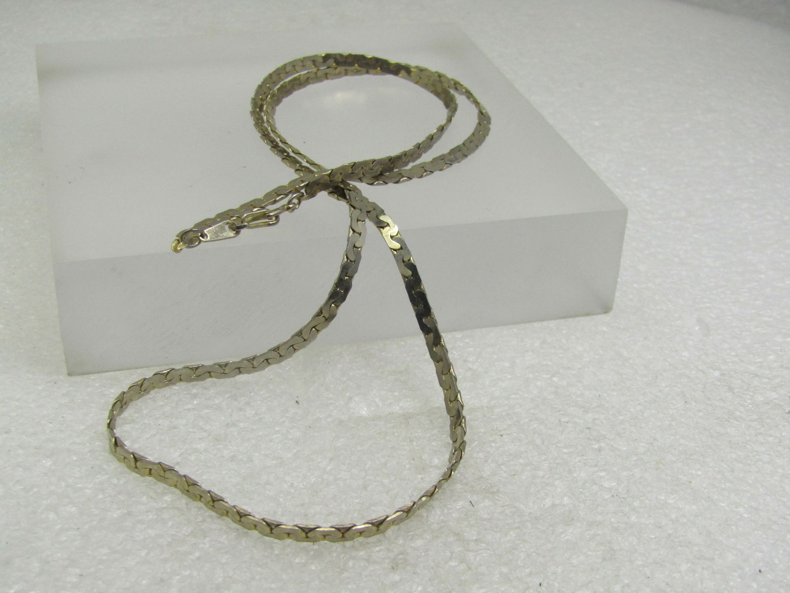 Vintage 3mm S Link Necklace, 24", 1980's, Signed T - 4