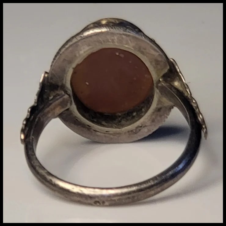 Vintage Silver Cameo ring - 3