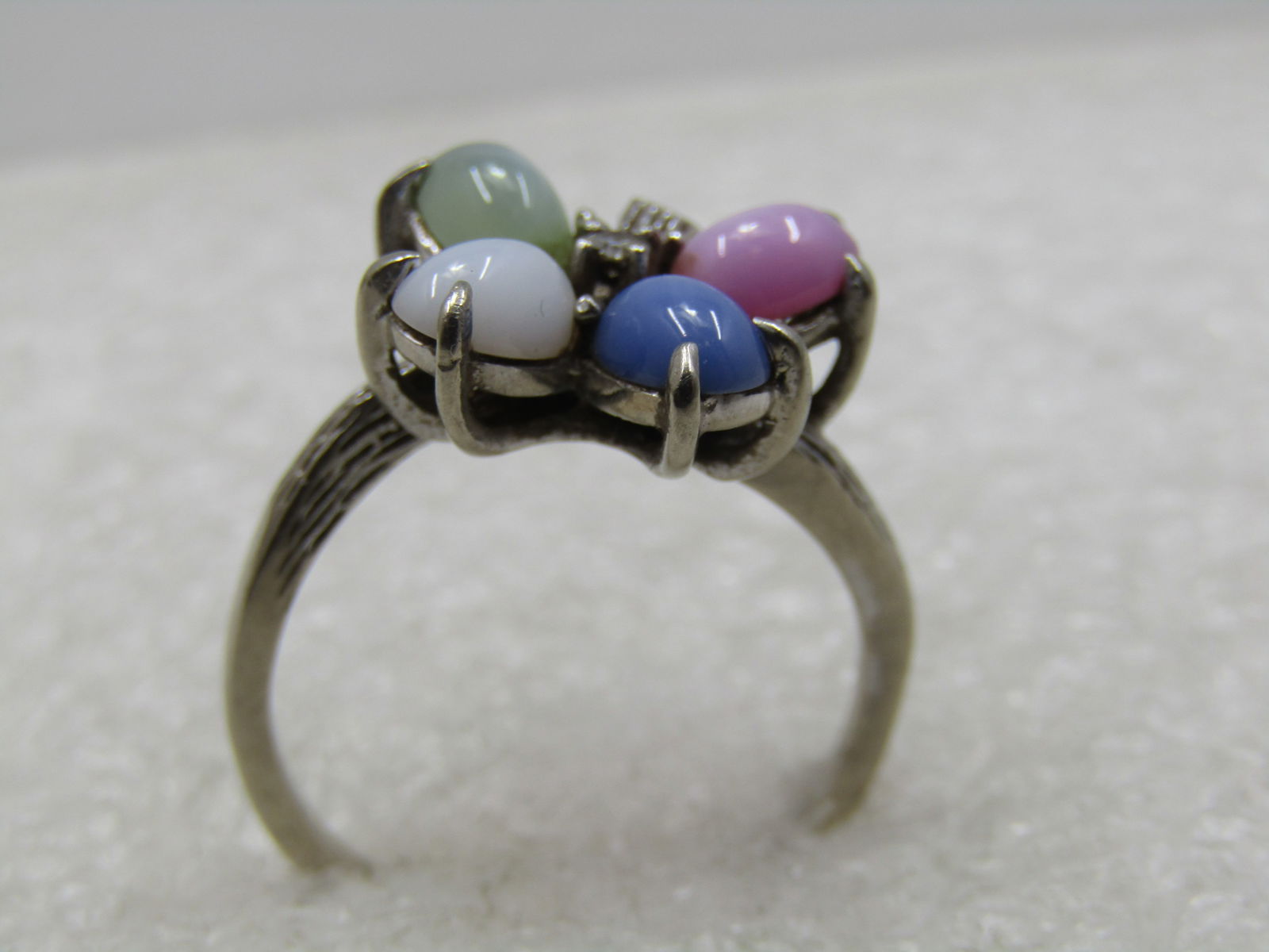 Vintage 10kt Star Sapphire Diamond Shamrock Ring, Sz. 7.25, Signed - 6