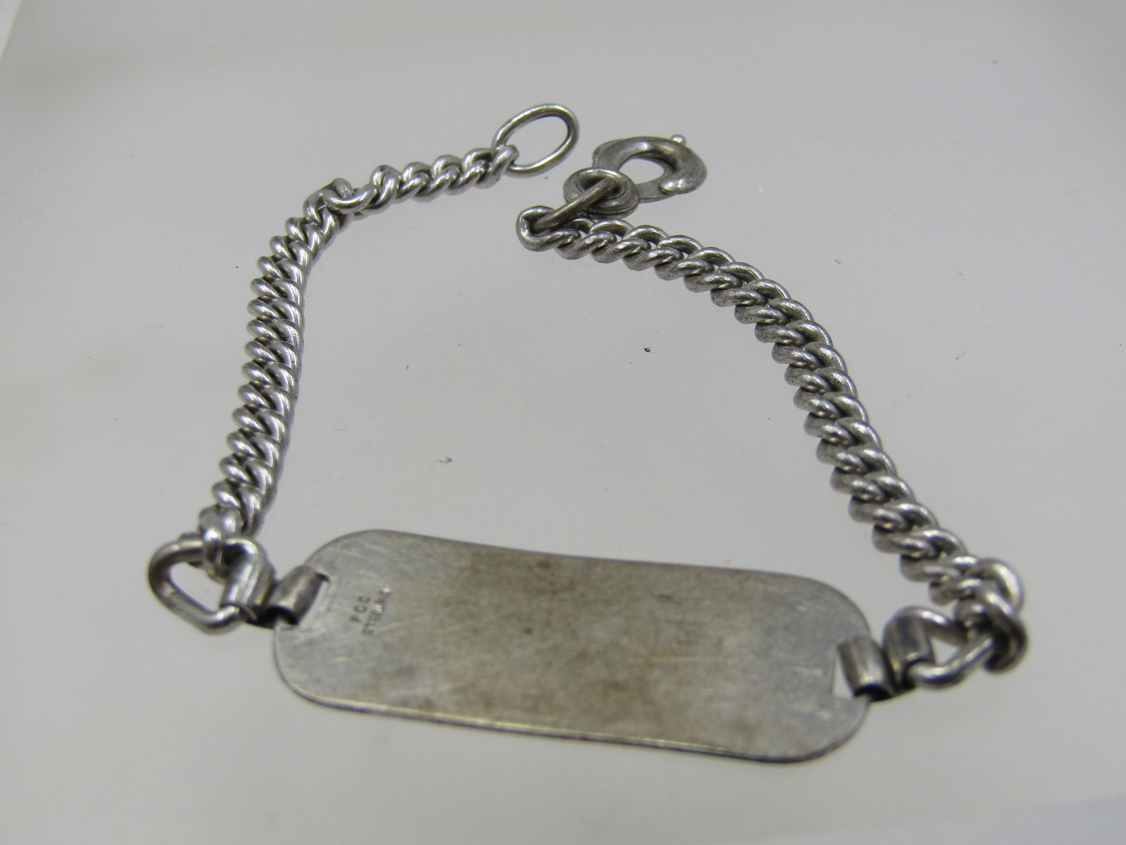 Vintage Sterling I.D. Bracelet Signed FCC. 7" 1940's-1950's - 3