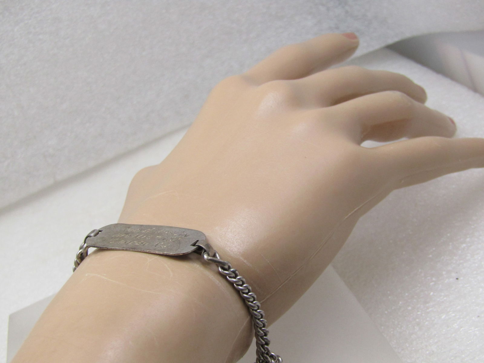 Vintage Sterling I.D. Bracelet Signed FCC. 7" 1940's-1950's - 4