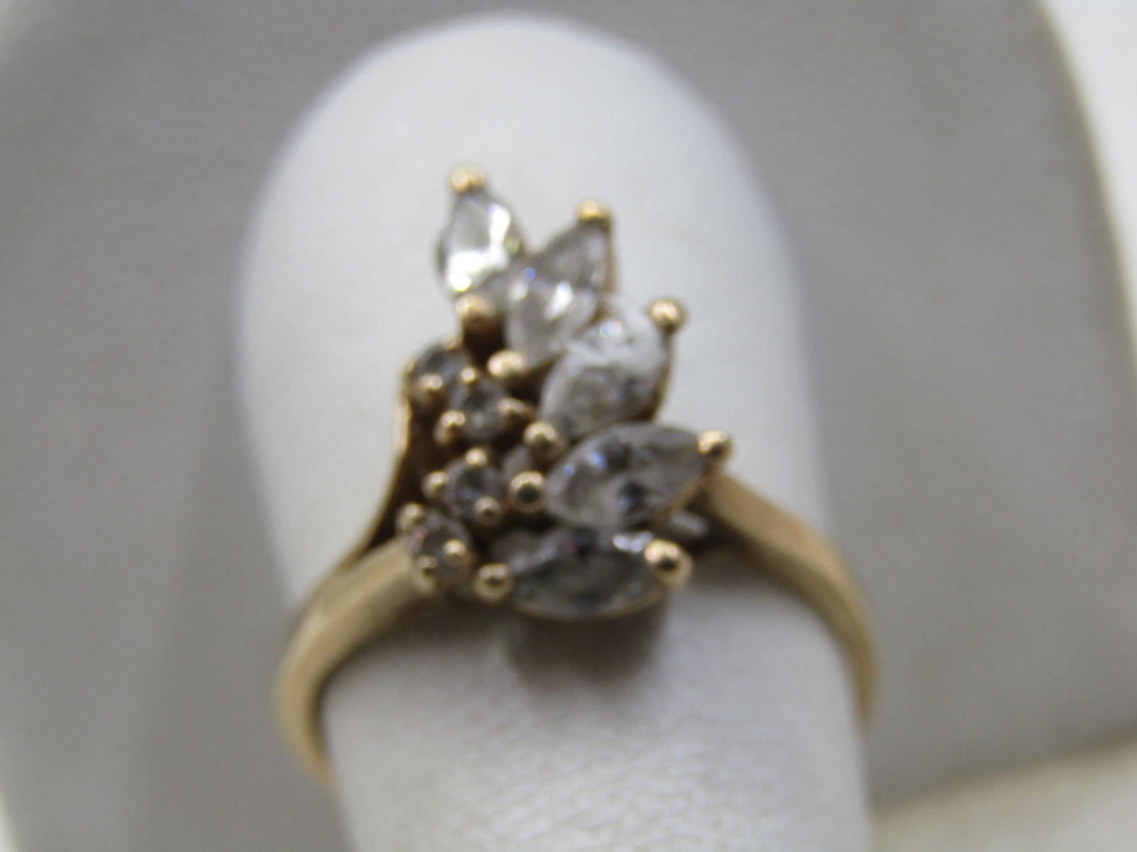 Vintage 10kt CZ Cocktail/Engagement Ring, Sz. 10, Signed FtJ & LIND - 3