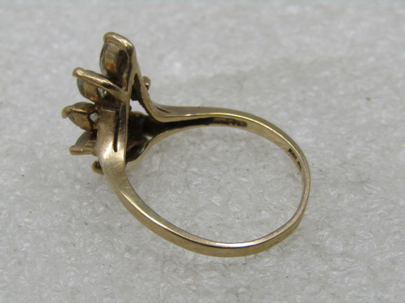 Vintage 10kt CZ Cocktail/Engagement Ring, Sz. 10, Signed FtJ & LIND - 6