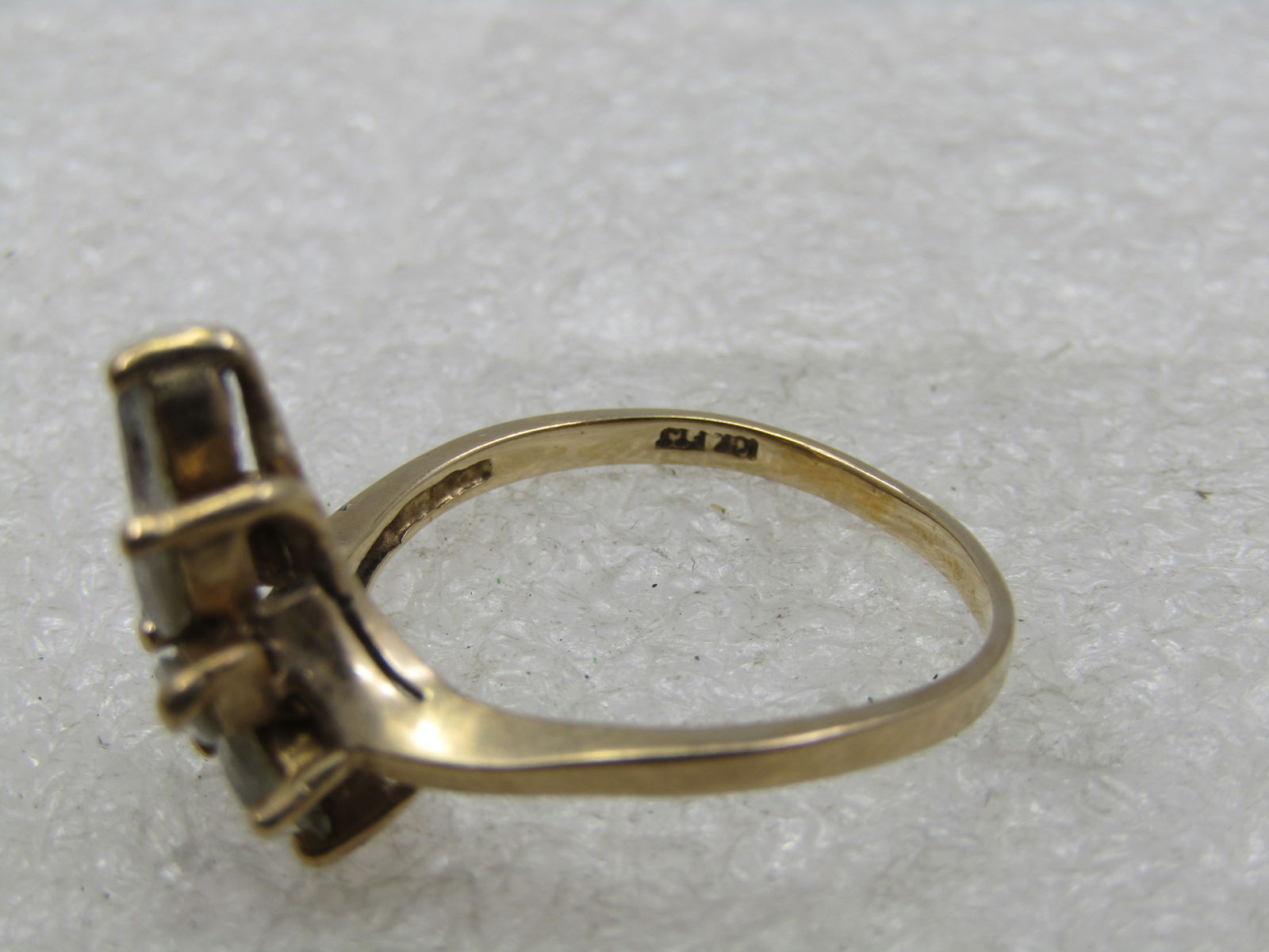 Vintage 10kt CZ Cocktail/Engagement Ring, Sz. 10, Signed FtJ & LIND - 7