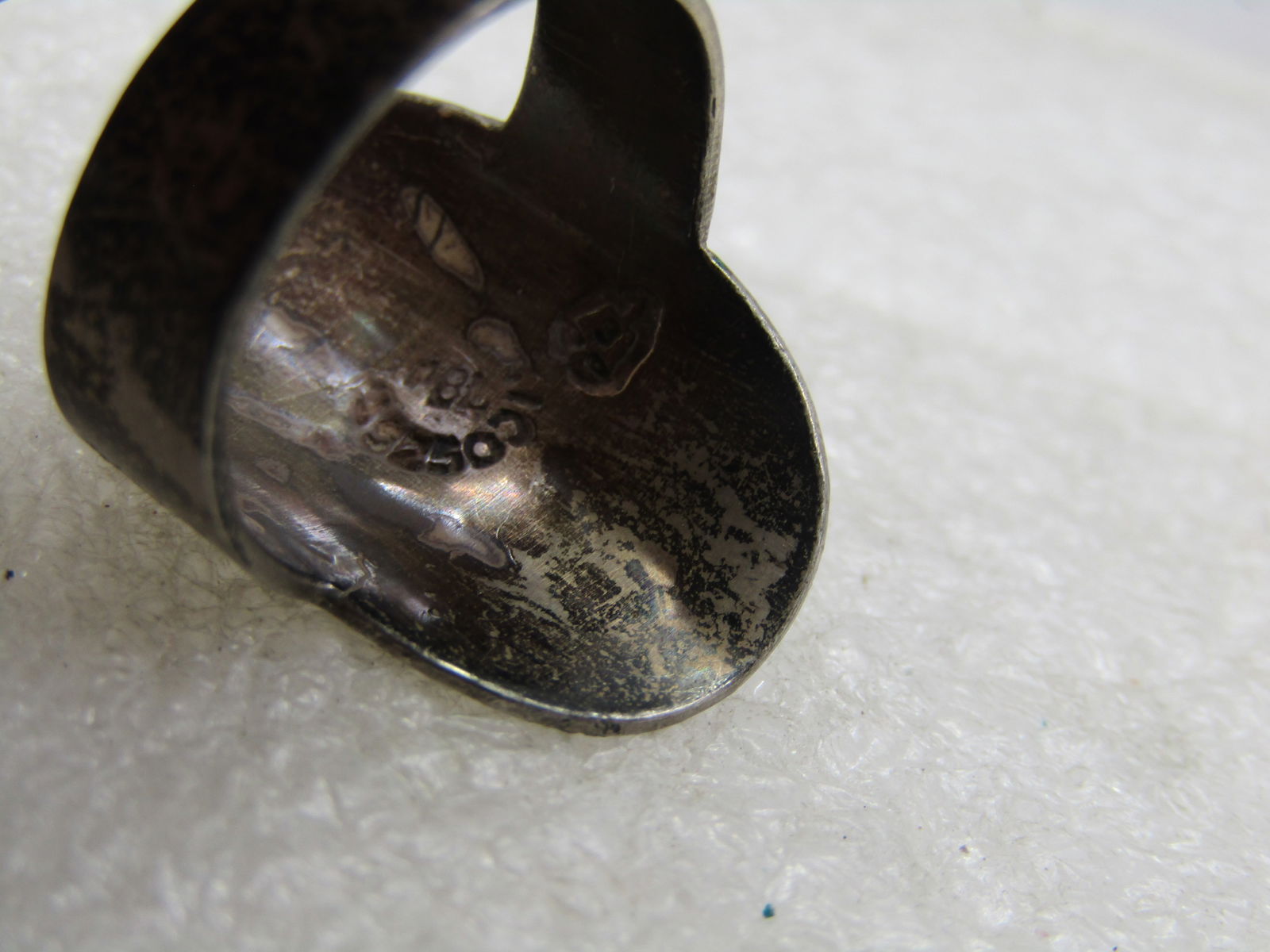 Vintage Sterling Inlaid Abalone Ring, Mexico, Sz. 9, Bird & Lizard 1970's - 7