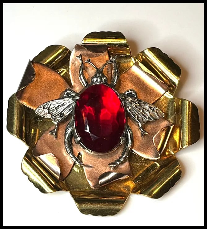 Vintage LIDZ BROS NY Oversized Bug/Fly Brooch. - 2