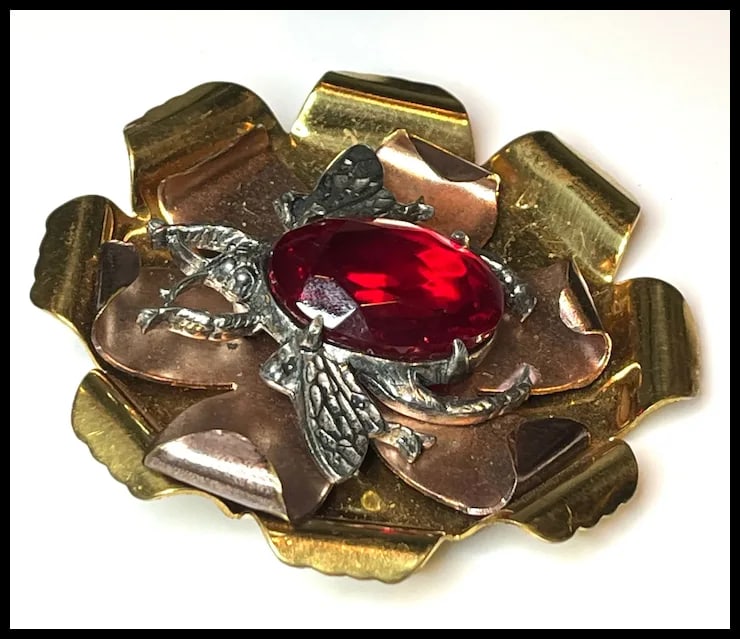 Vintage LIDZ BROS NY Oversized Bug/Fly Brooch. - 3
