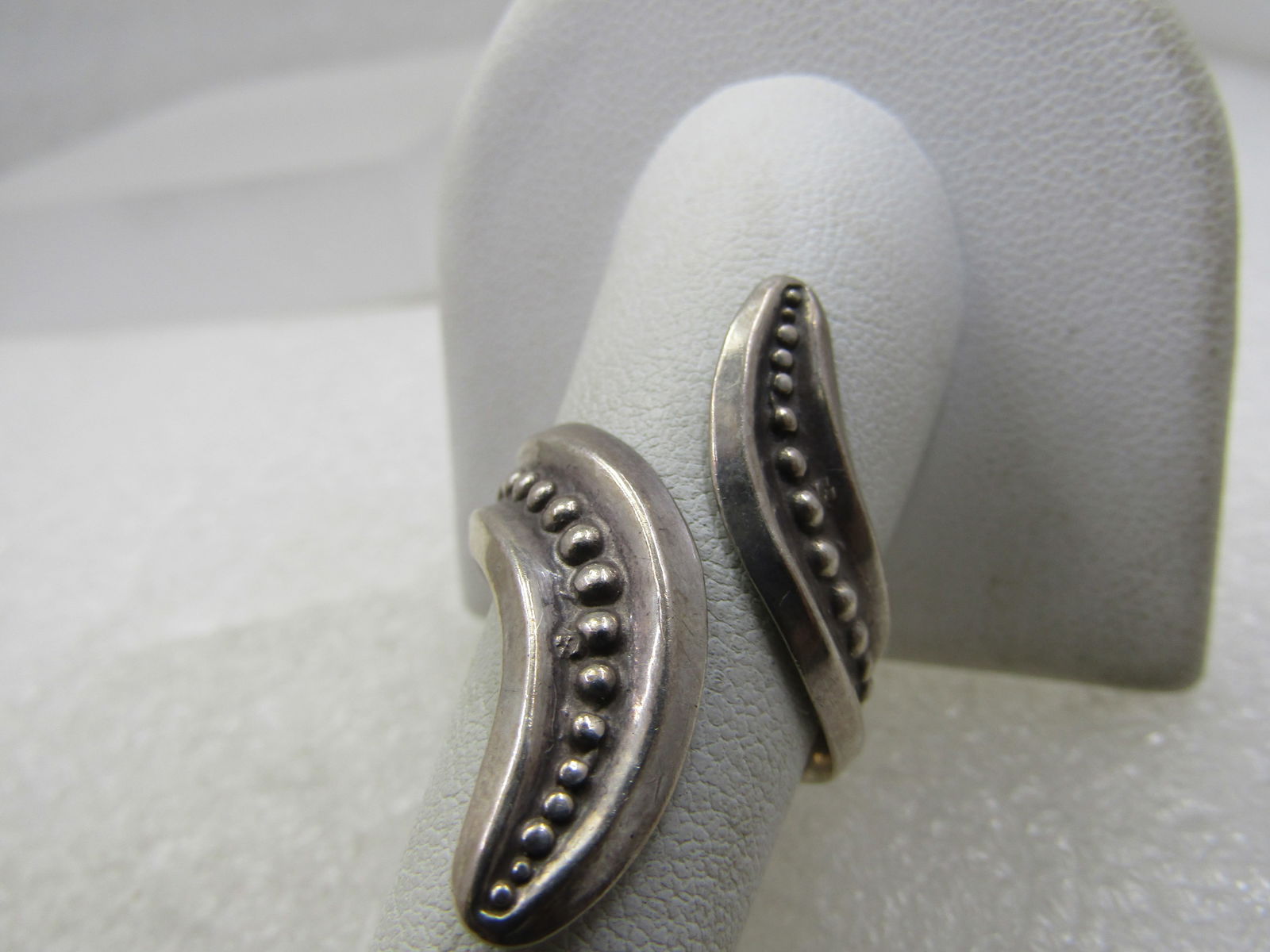 Vintage Sterling Bypass Ring, Sz.. 9, Mexico, Signed. Unisex - 3