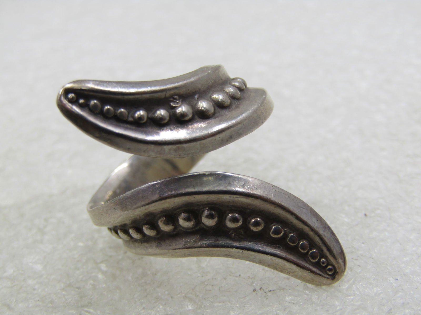 Vintage Sterling Bypass Ring, Sz.. 9, Mexico, Signed. Unisex - 4