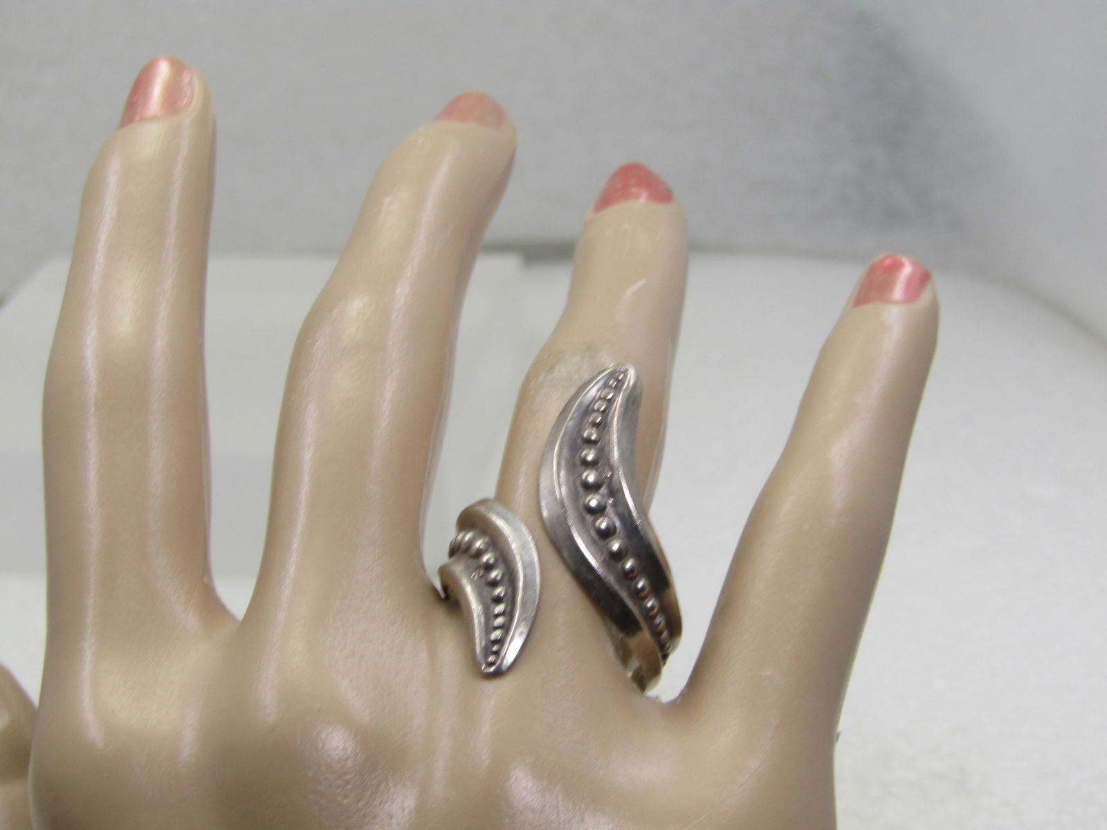 Vintage Sterling Bypass Ring, Sz.. 9, Mexico, Signed. Unisex - 6