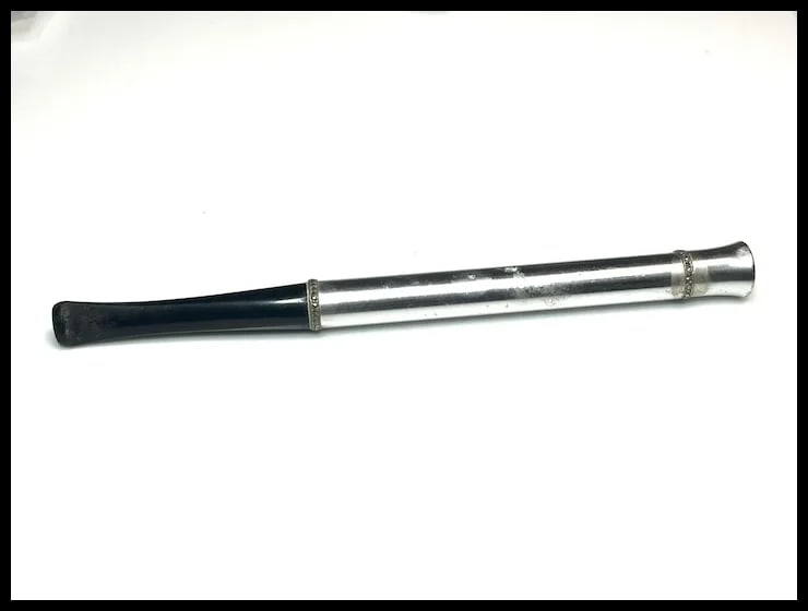 Vintage Silver and Steel Cigar Cutter & Zeus Cigarette Holder - 5