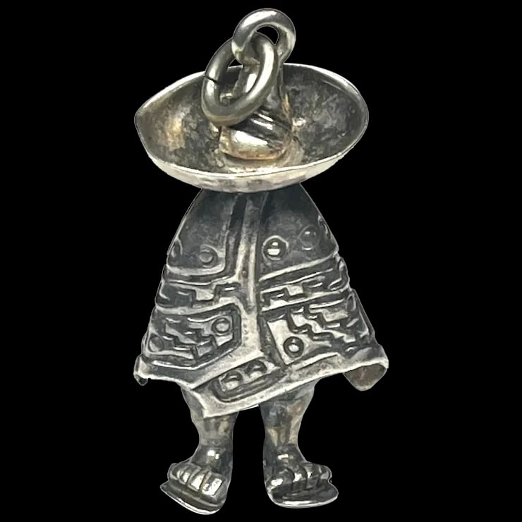 Vintage Mexico Sterling Silver Bandito- Person in Sombrero Charm (1 of 8)