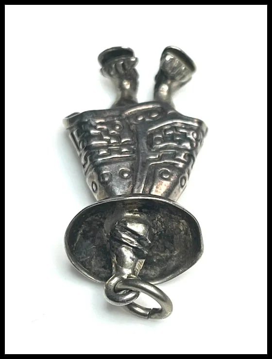 Vintage Mexico Sterling Silver Bandito- Person in Sombrero Charm - 6