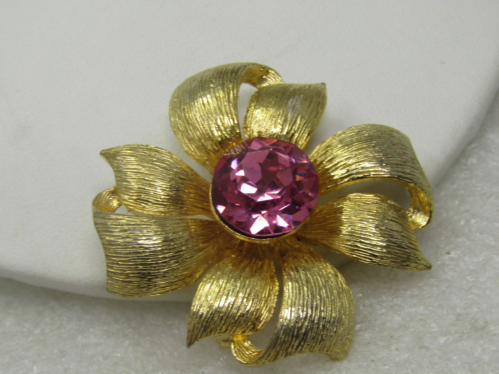 Vintage Pink Rhinestone Blossom Brooch, Dodd's, 1950's-1960's - 2