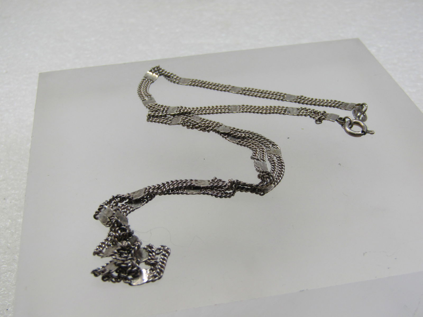 Vintage Sterling Double Strand Necklace, 18", 1960's-1970's - 2