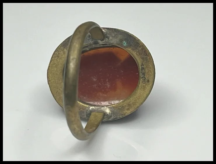 Vintage Carved Shell Cameo Ring - 4