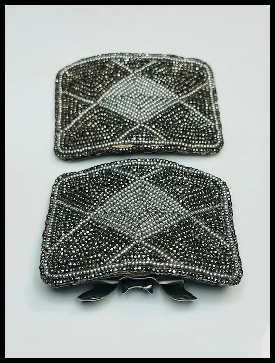 Vintage Beaded Pewter Color Accessories - 3