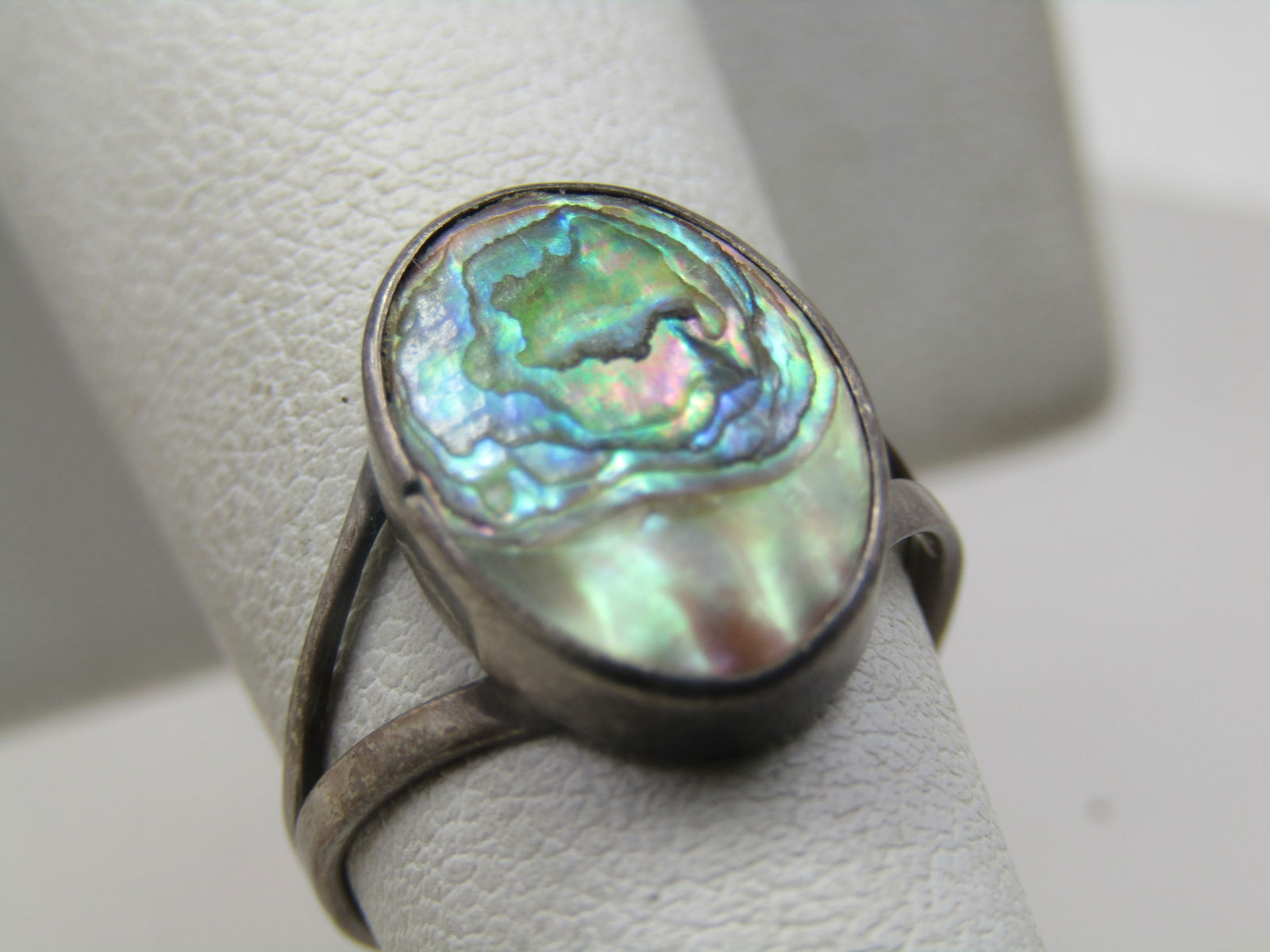 Vintage Sterling Abalone Ring, Sz. 5.5, Mexico, 1960's-1970's - 2