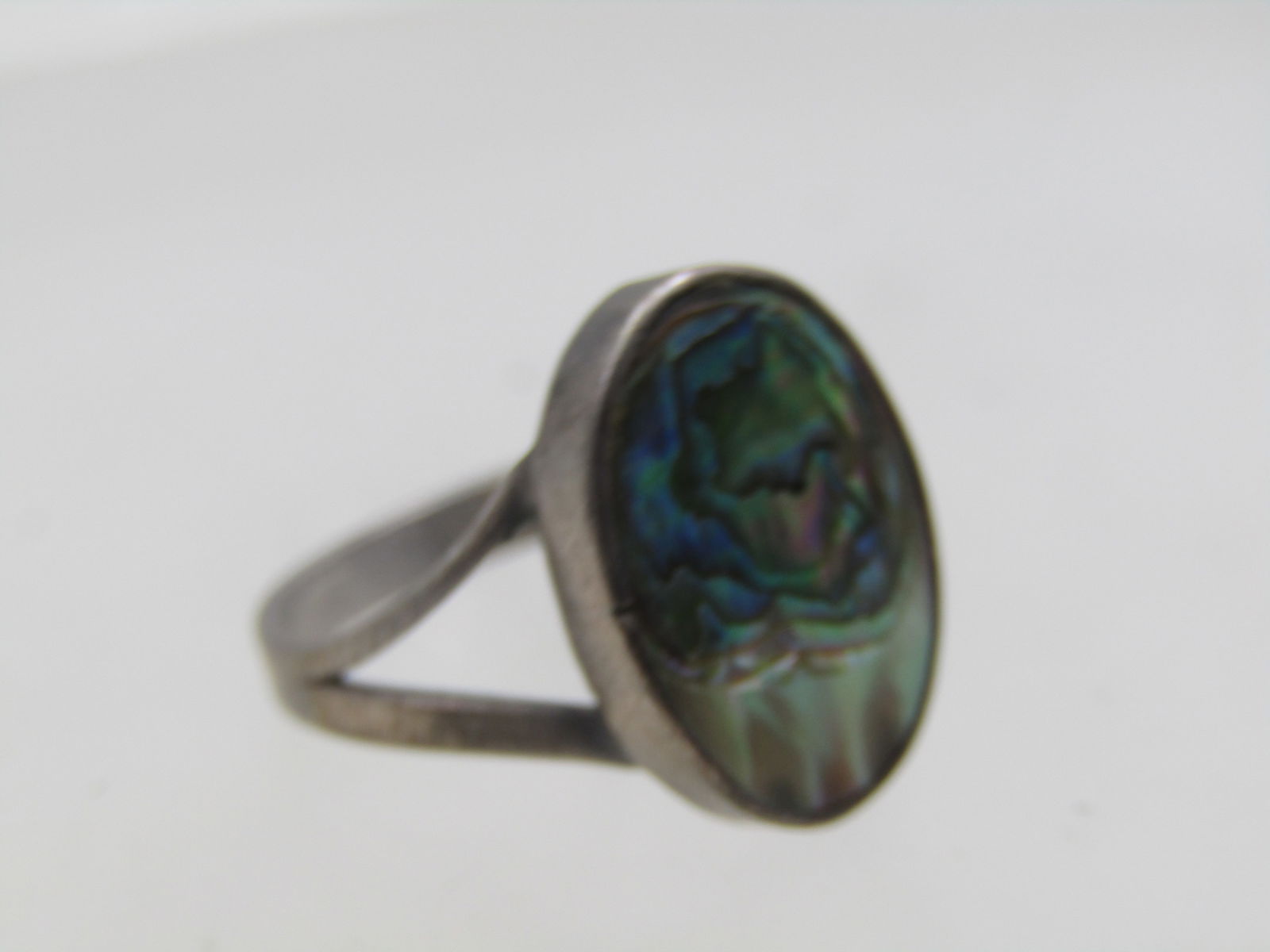 Vintage Sterling Abalone Ring, Sz. 5.5, Mexico, 1960's-1970's - 3
