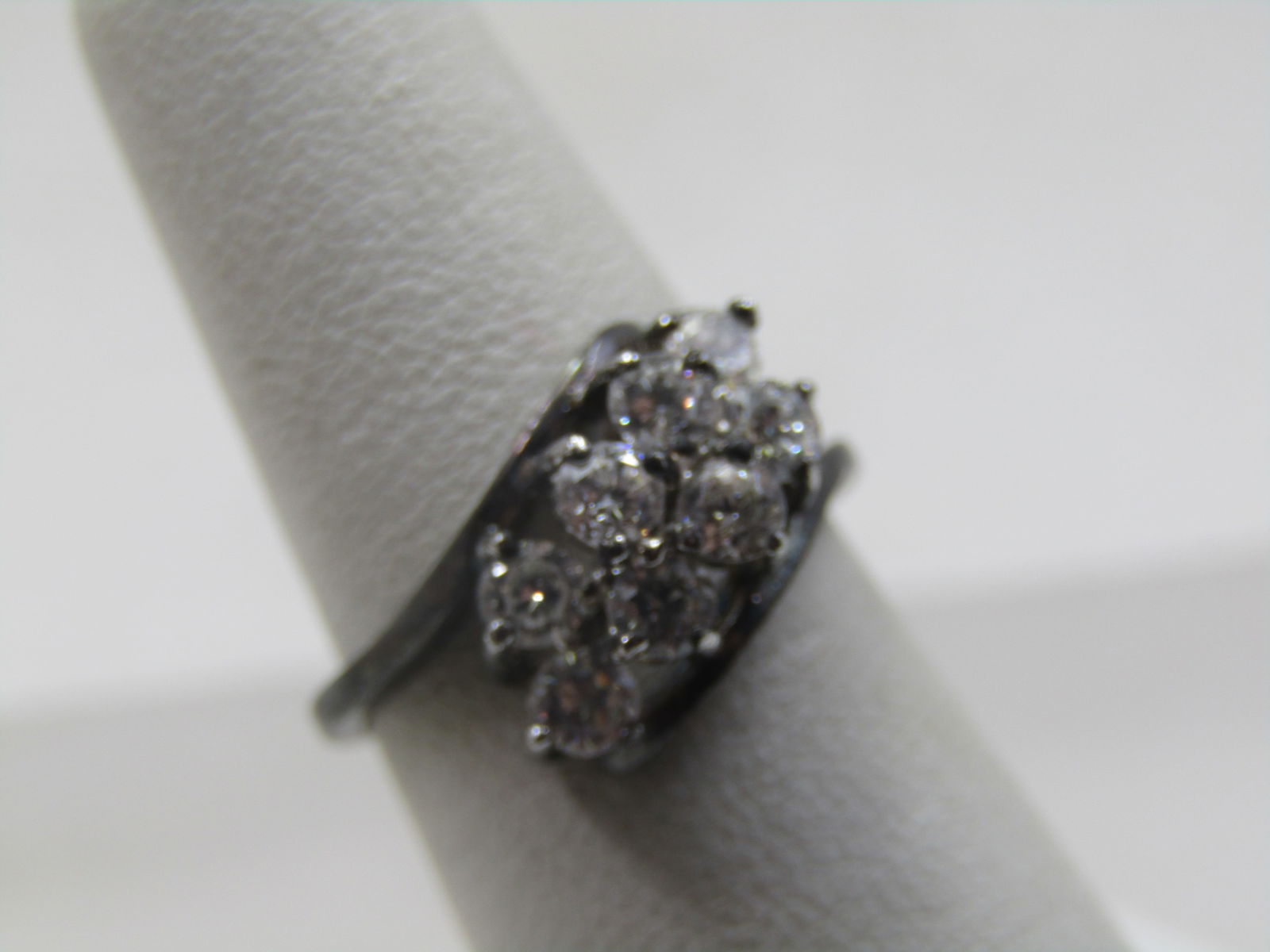 Vintage Sterling Clear Stone Ring, Sz. 6 - 2