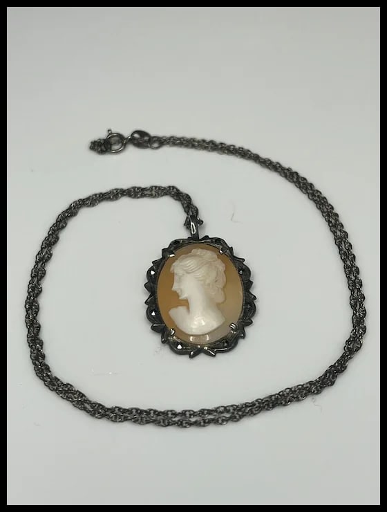 Camex Co Vintage Silver 800 Left- Facing Cameo - 2