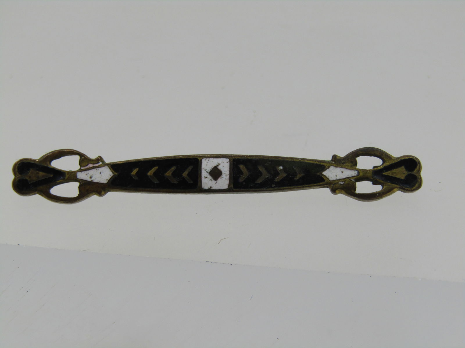 Victorian Emameled Bar Brooch, 2", 1800's, C-Clasp - 6