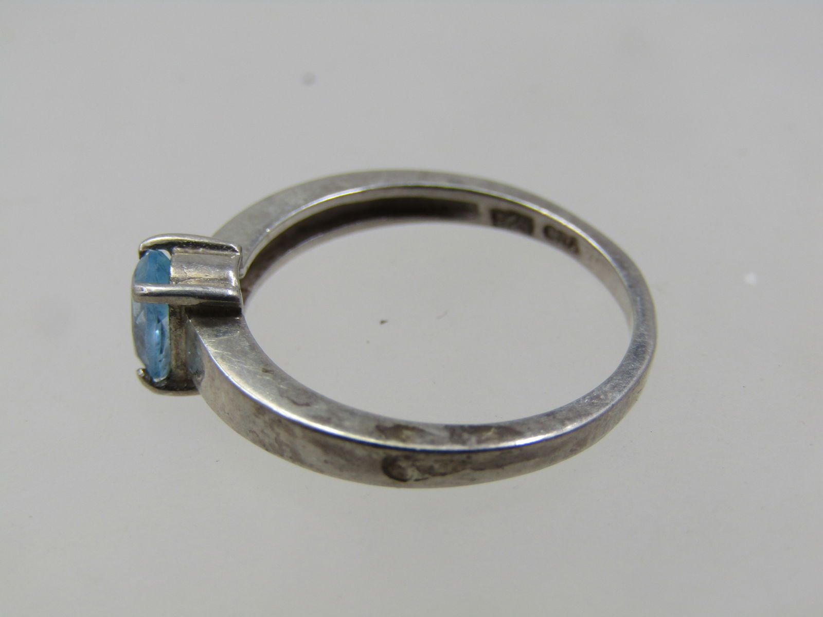 Vintage Sterling Blue Topaz Ring, Sz. 6.5, .40 ctw, Signed - 5