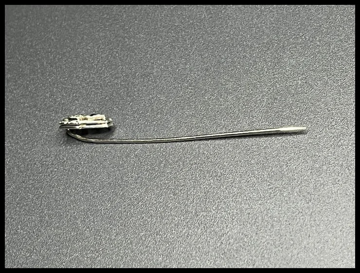 Vintage Diamond & Onyx 14k White Gold Stickpin - 6