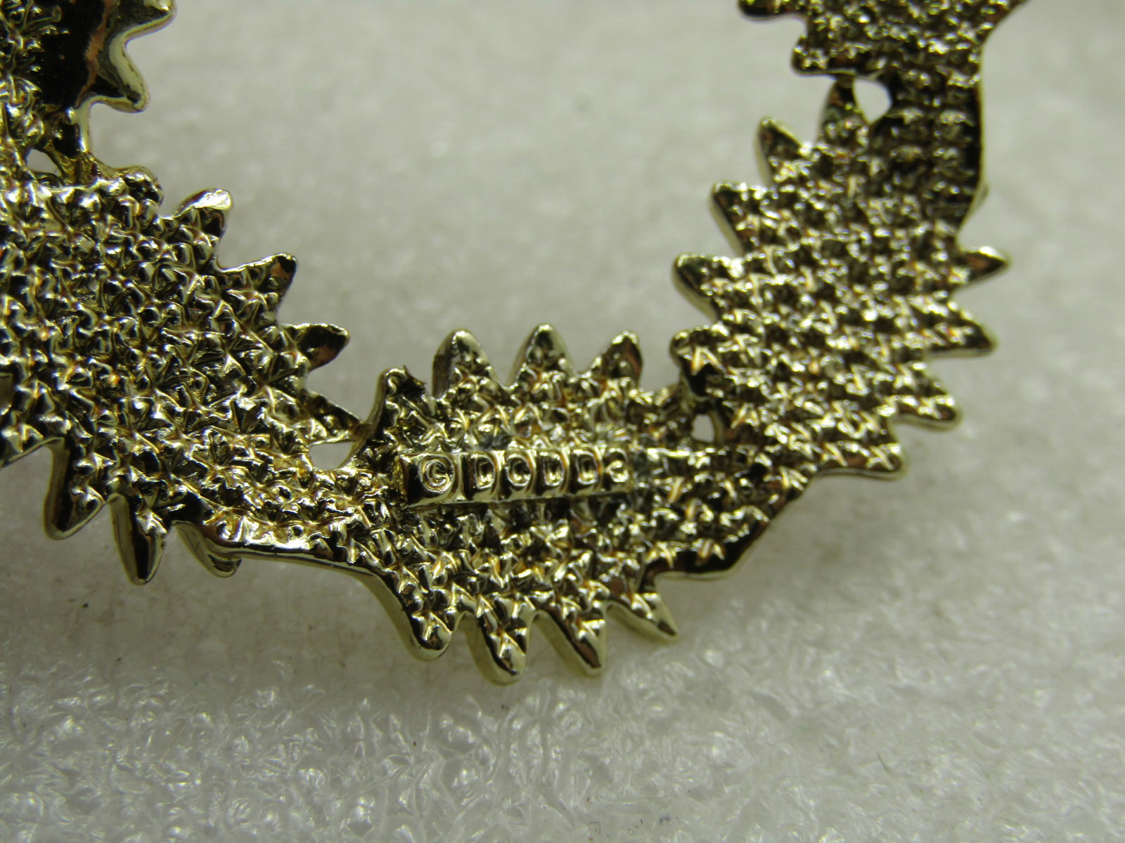 Vintage Deep Red Rhinestone Leaf Brooch, Signed Dodds, 1.75", 1960's - 7