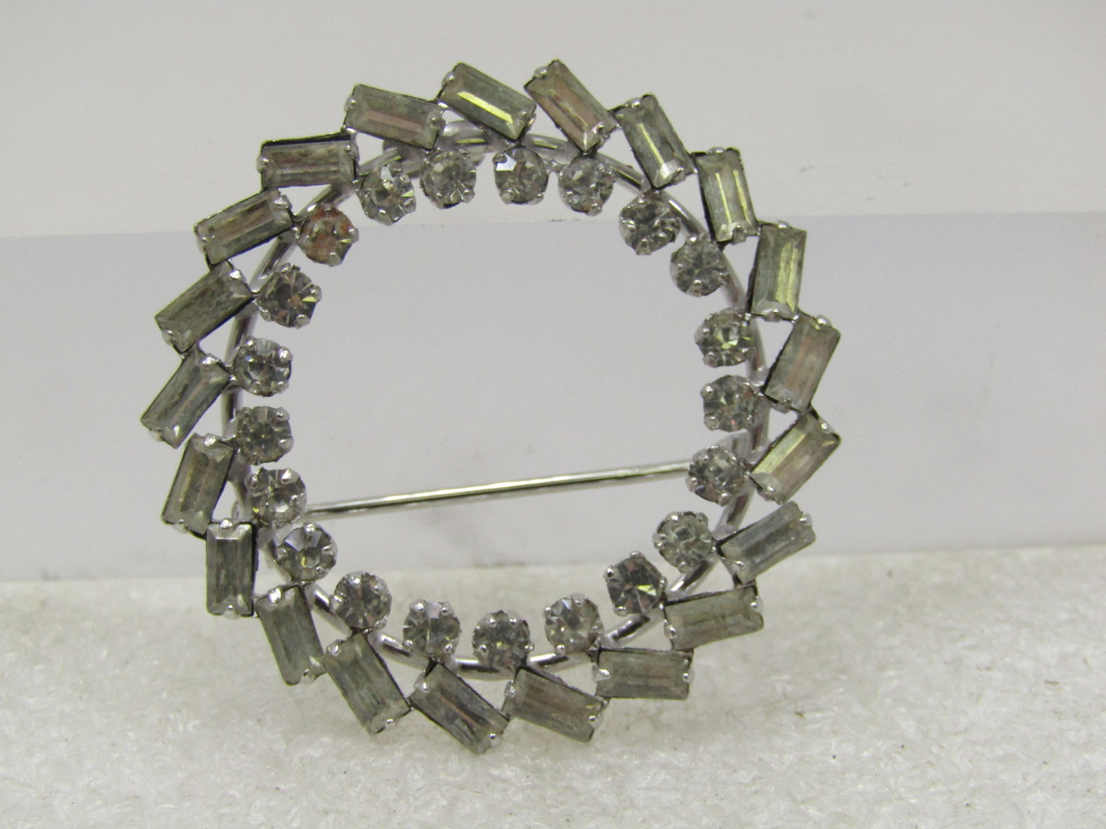 Vintage Sterling Carl Art Rhinestone Brooch, 1.5" Round, 1960's (1 of 5)
