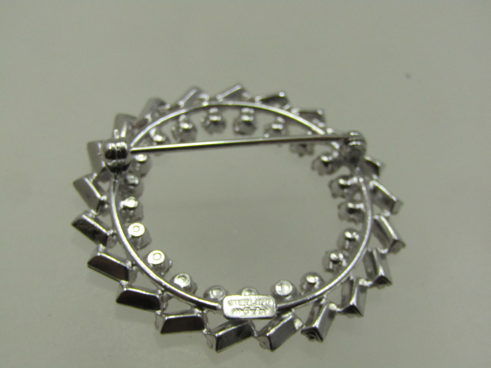 Vintage Sterling Carl Art Rhinestone Brooch, 1.5" Round, 1960's - 5