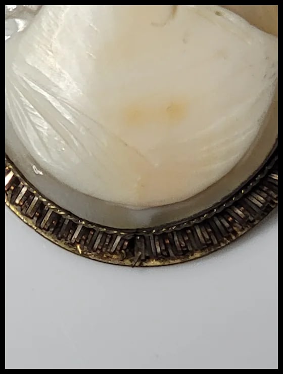 Vintage Hand-Carved Shell Cameo Pendant - 4