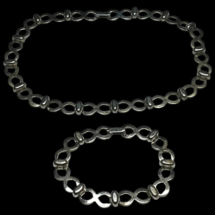 Vintage Dufoe Figure Eight, Eternity, Necklace and Bracelet Set (1 of 11)