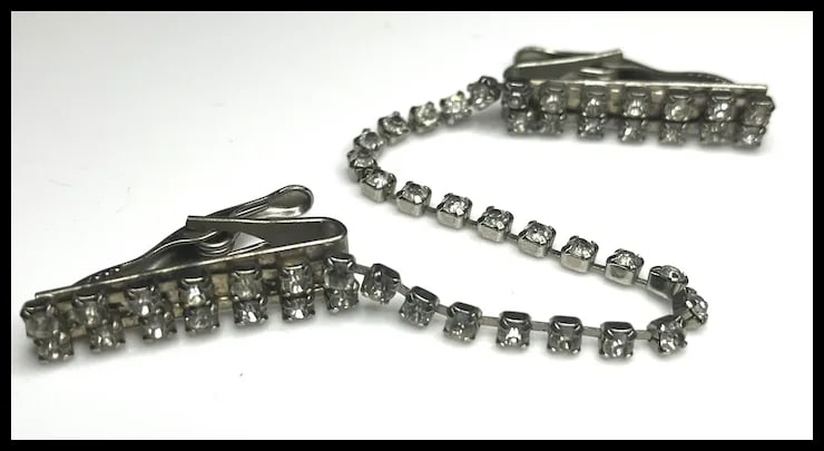Vintage Art Deco Paste/Rhinestone Collar Clip - 4