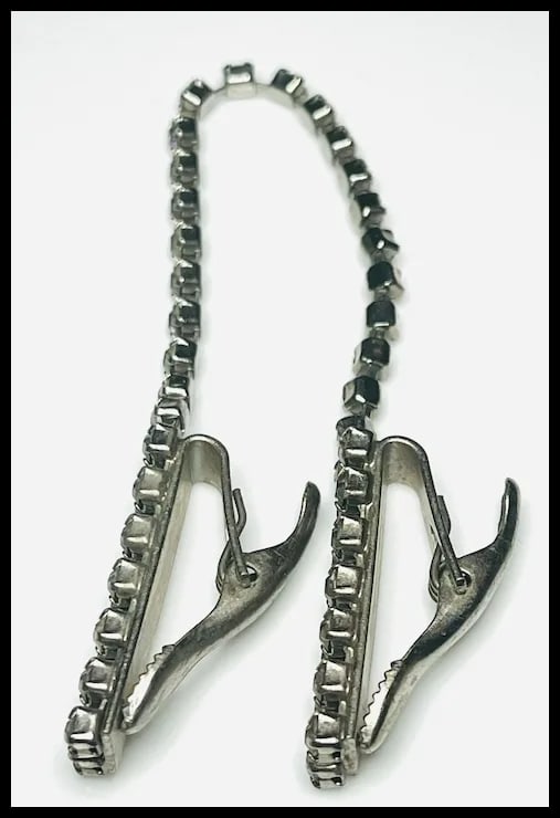 Vintage Art Deco Paste/Rhinestone Collar Clip - 5