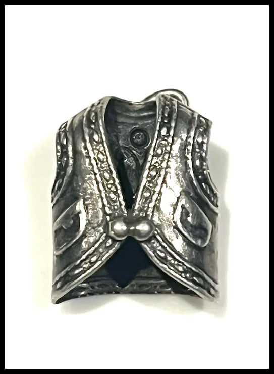 Vintage Sterling Silver Western Vest Charm - 2