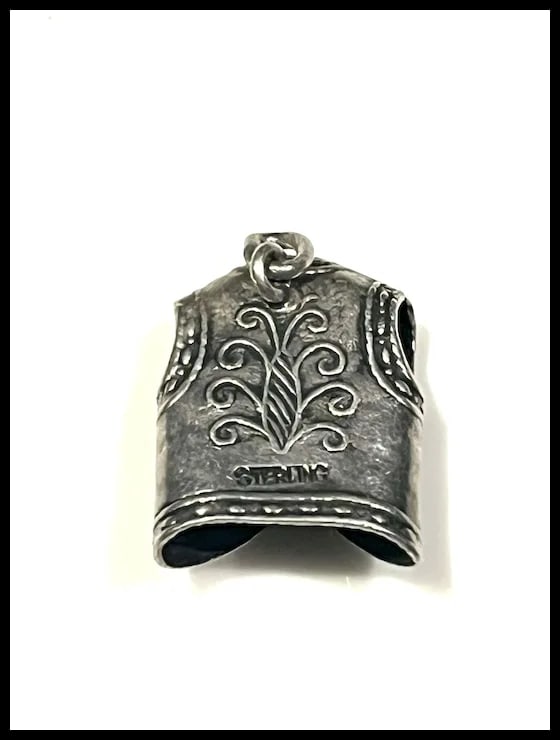 Vintage Sterling Silver Western Vest Charm - 5