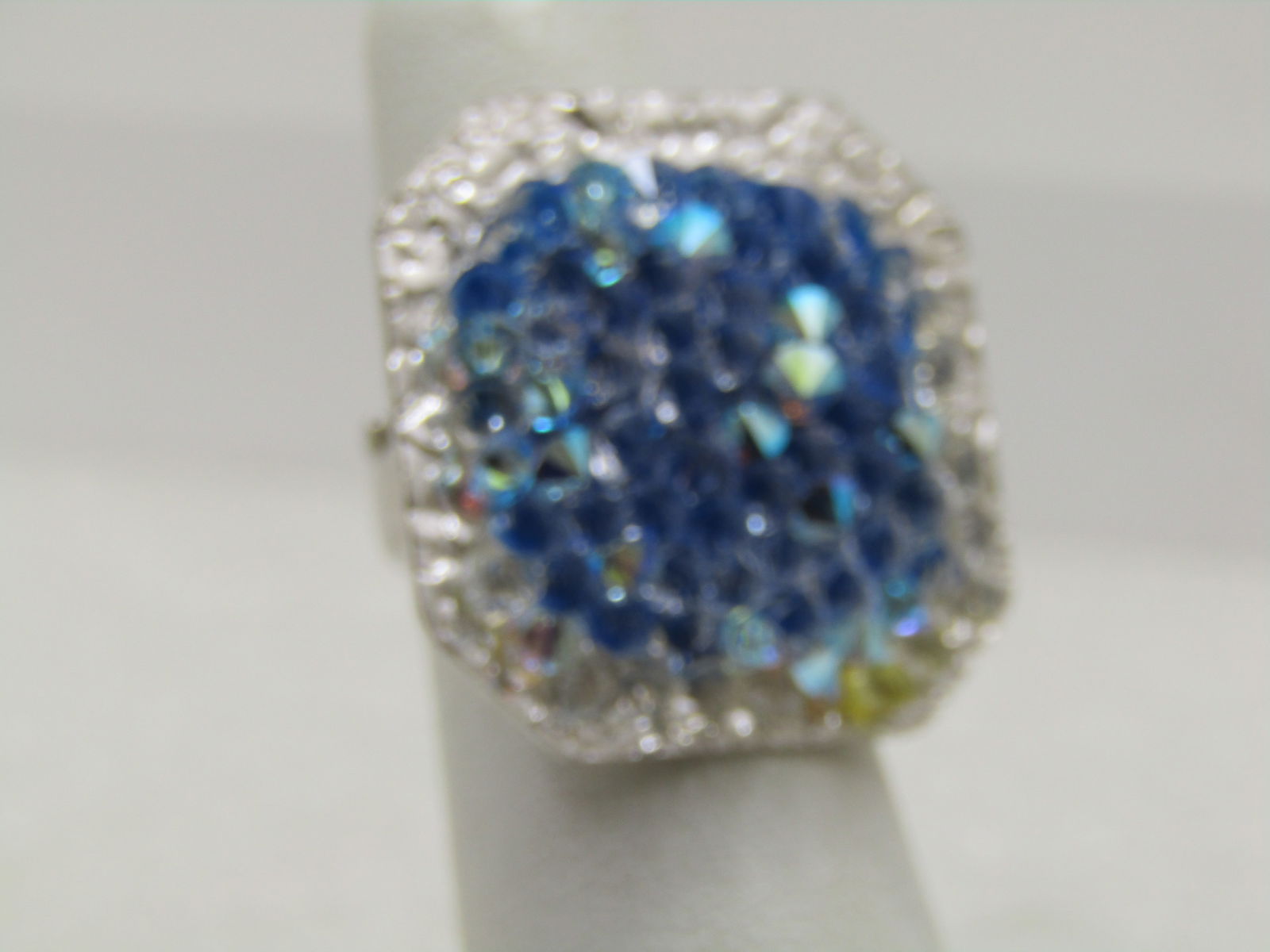 Vintage Faux Druzy Quartz Ring, Adjustable 6-9. - 2