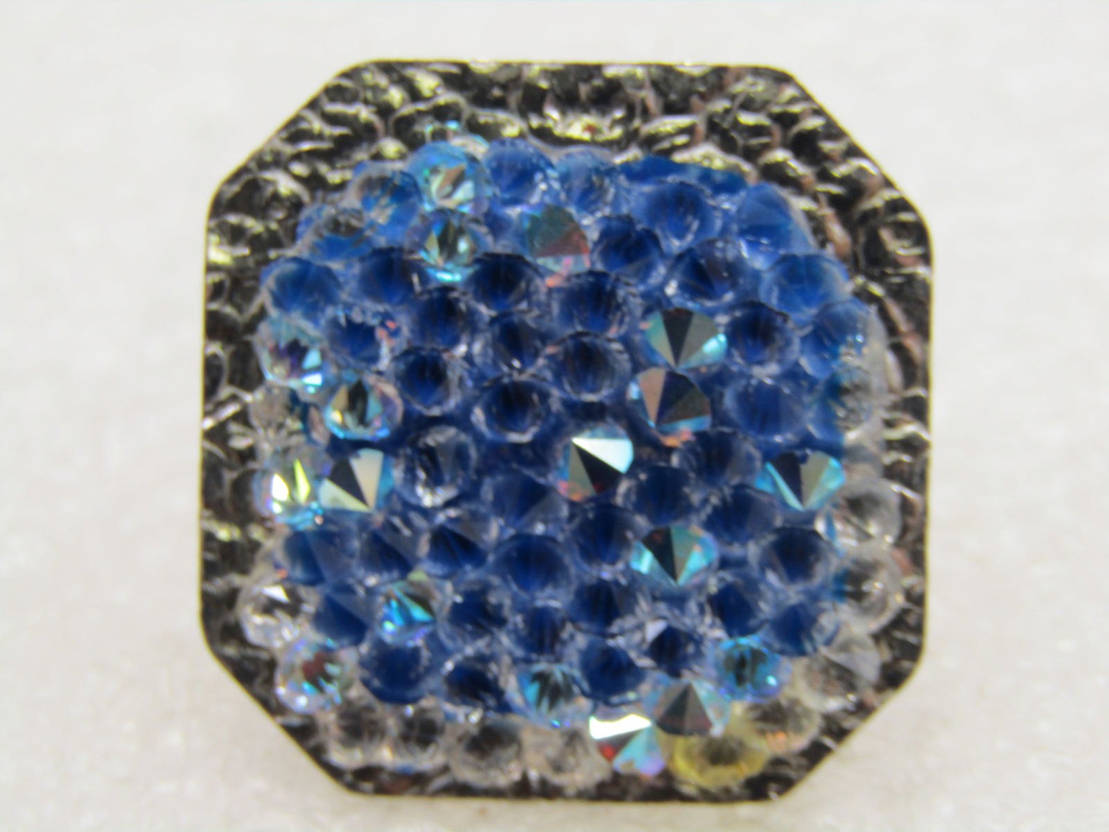 Vintage Faux Druzy Quartz Ring, Adjustable 6-9. - 6