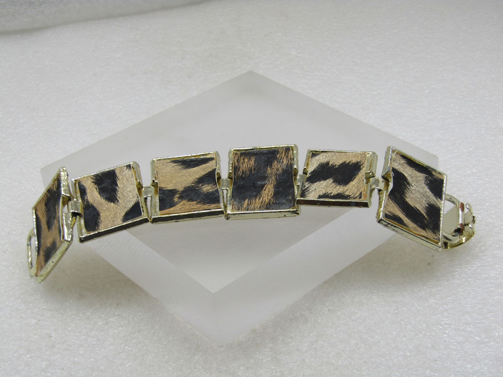 Vintage Faux Leopard Bracelet, 7.25, 1960's - 2