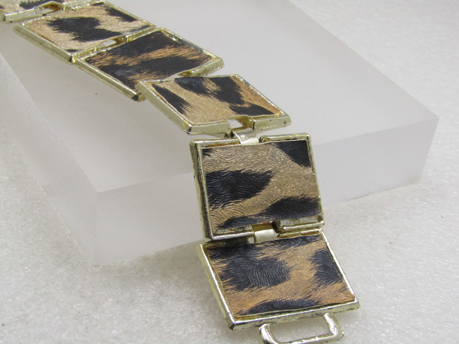 Vintage Faux Leopard Bracelet, 7.25, 1960's - 4