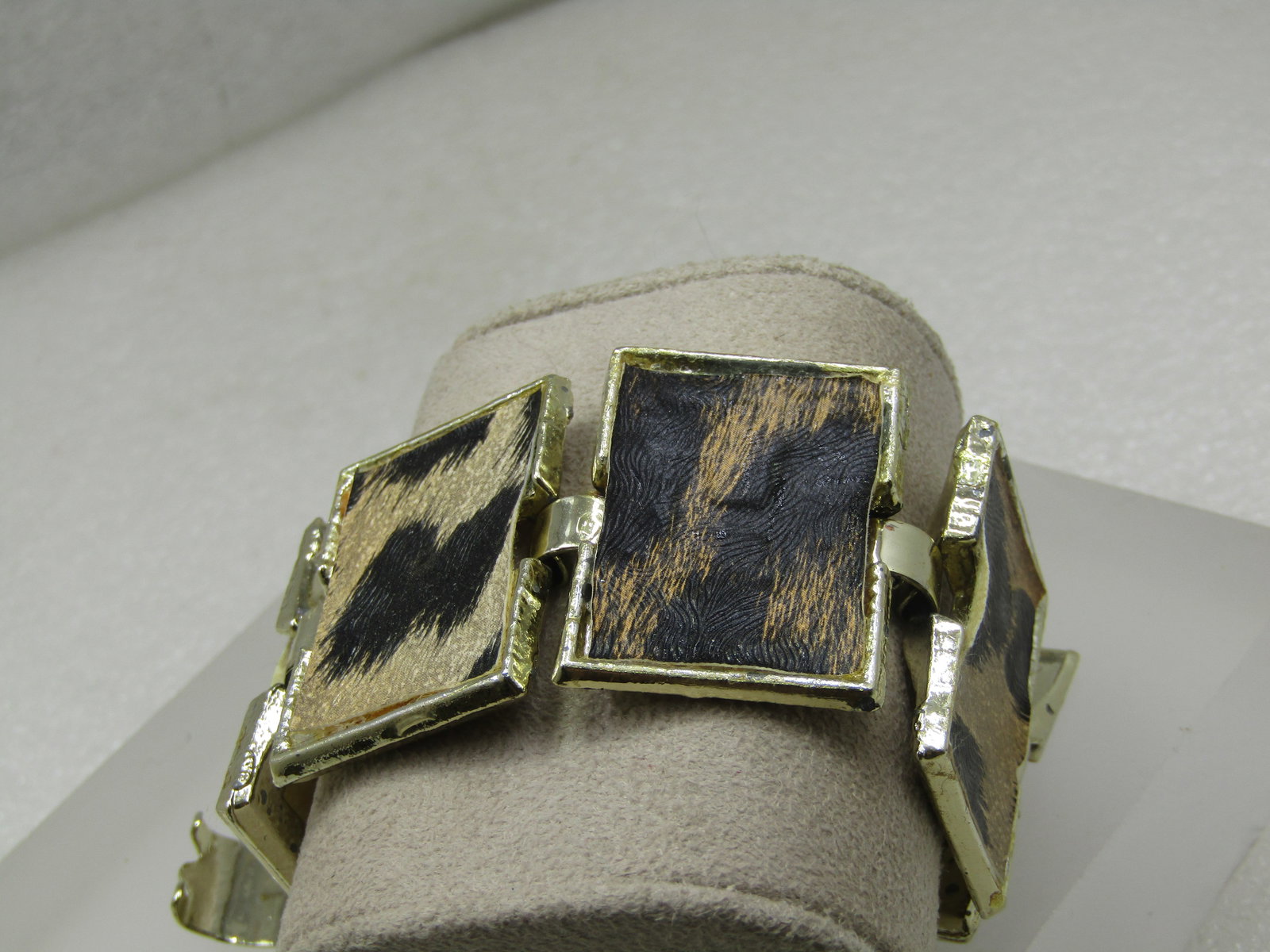 Vintage Faux Leopard Bracelet, 7.25, 1960's - 5
