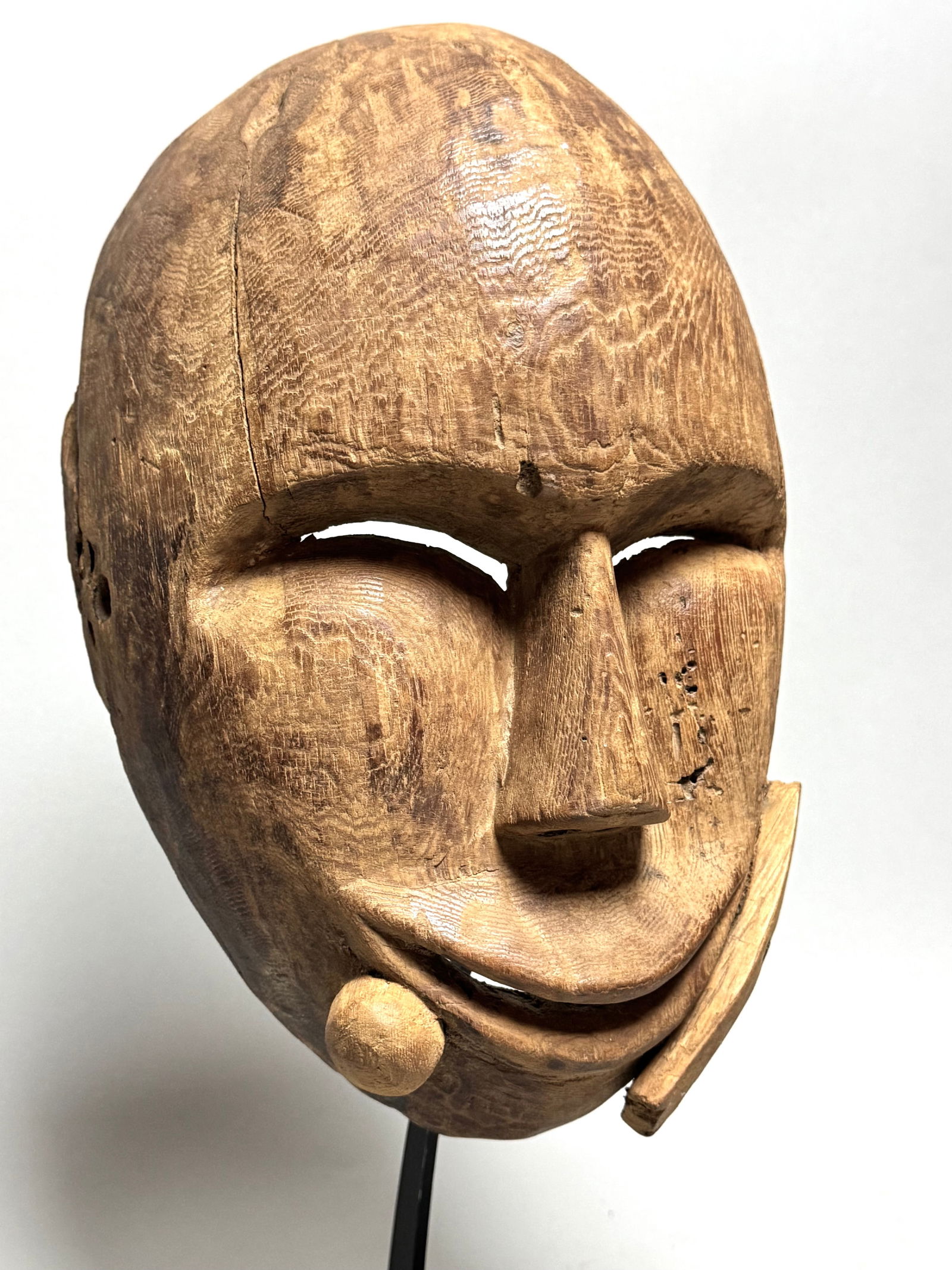 Old Eskimo Carved Wood Dance Mask - Alaska - 3